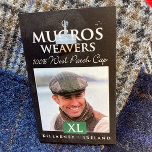 KILLARNEY tweed wool cap, dark blue and grey, size XL, warm for winter